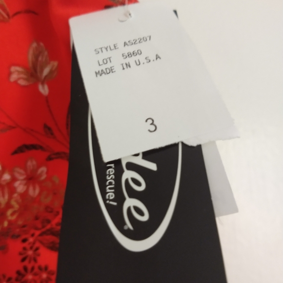 VINTAGE Red And Gold Floral Pencil Skirt Size 3 - Picture 5 of 6